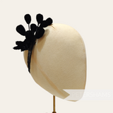 'Zoey' Velvet Bud Cluster and Leaf Millinery Mount