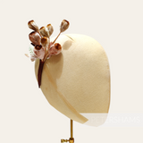 'Zoey' Velvet Bud Cluster and Leaf Millinery Mount