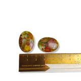 Biedermeier 25x18mm Flat Back Vintage 1970/80's German Glass Cabochons