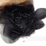 'Alohi' 12cm Silk and Organza Flower Bloom with Leaves