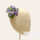 'Kyleigh' Petite Pansy Flower Millinery Hat Mount