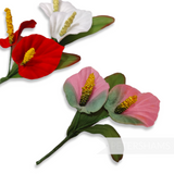 'Jaylee' Small Anthurium Suede Finish Wired Flower Mount