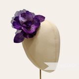 'Azaria' Vintage Czech Silk Velvet and Organza 10cm Gradient Dyed Flower Mount