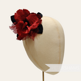 'Azaria' Vintage Czech Silk Velvet and Organza 10cm Gradient Dyed Flower Mount