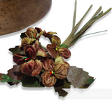 'Brent' Vintage Velvet Pansy Wired Millinery Flower Bunch