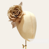 'Madalyn' Contrast Layered 11cm Silk Wired Millinery Flower