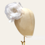 'Alohi' 12cm Silk and Organza Flower Bloom with Leaves