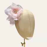 'Alohi' 12cm Silk and Organza Flower Bloom with Leaves