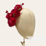 'Paloma' Vintage 1960s Silk Carnation Flower Wired Hat Mount