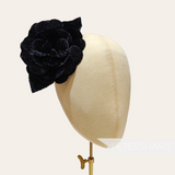 'Marisol' 12cm Velvet Millinery Hat Flower Mount