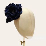 'Marisol' 12cm Velvet Millinery Hat Flower Mount