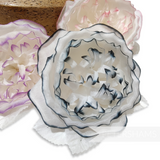 'Tinsley' Silk Two-Tone Cabbage Rose Wired Flower Mount