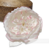 'Tinsley' Silk Two-Tone Cabbage Rose Wired Flower Mount