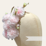 'Paloma' Vintage 1960s Silk Carnation Flower Wired Hat Mount