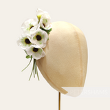 'Simone' Vintage 1960s Czech Silk Anemone Flower Wired Bunch