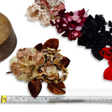 'Amoura' Velvet Flower with Mini Blooms and Leaves Hat Mount