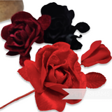 'Harmoni' Velvet Rose Wired Millinery Flower Hat Mount