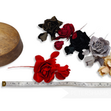 'Harmoni' Velvet Rose Wired Millinery Flower Hat Mount