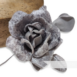 'Harmoni' Velvet Rose Wired Millinery Flower Hat Mount