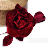 'Harmoni' Velvet Rose Wired Millinery Flower Hat Mount