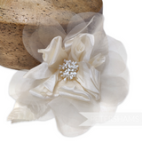 'Cleo' 13cm Silk and Organza Flower Hat Mount