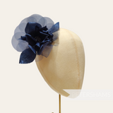 'Cleo' 13cm Silk and Organza Flower Hat Mount