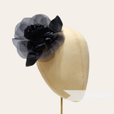 'Cleo' 13cm Silk and Organza Flower Hat Mount