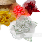 'Cleo' 13cm Silk and Organza Flower Hat Mount