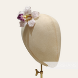 'Della' 8cm Vintage 1990s Silk and Velvet Orchid Wired Flower