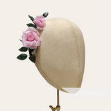 'Liv' Triple Rose Silk Flower Hat Mount