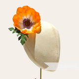 'Daphne' Vintage 1960s Large German Silk Anemone Flower Millinery Hat Mount