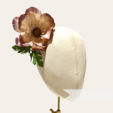 'Daphne' Vintage 1960s Large German Silk Anemone Flower Millinery Hat Mount