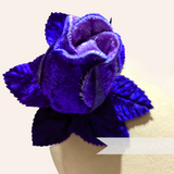 'Delia' Two-tone Velvet Rosebud Millinery Hat Mount