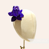 'Delia' Two-tone Velvet Rosebud Millinery Hat Mount