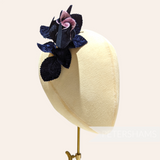 'Delia' Two-tone Velvet Rosebud Millinery Hat Mount