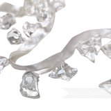 Clear Irregular Ice Chip Beads on Satin Ribbon Trim - 1m