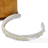 Vintage 1990's Iridescent Sequin Pearl and Bead Plastic Headband