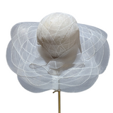 STASH SALE - Vintage Crinoline Hat with Back Bow - Ivory