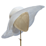 STASH SALE - Vintage Crinoline Hat with Back Bow - Ivory