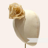 'Tabitha' Small Sinamay Cabbage Rose Flower Millinery Hat Mount