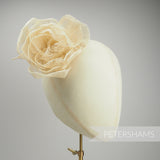 'Valentina' Large Sinamay Cabbage Rose Flower Millinery Hat Mount