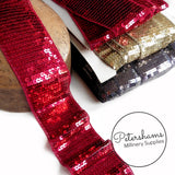 6.5cm Wide Super Soft Flat Sequin Trim - 1m