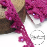 Wooly & Fuzzy Knitted Sequin Adorned Trim - 1m