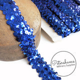 Royal Blue 30mm Vintage 1960s Sequin Trim - 1m