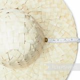 Large Check 1x1 Strip Straw Capeline Hat Body - 12"