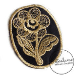 Metallic Embroidered Flower Motif