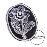 Metallic Embroidered Flower Motif