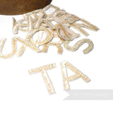 Antique Ivory Sequin & Beaded Alphabet Motifs