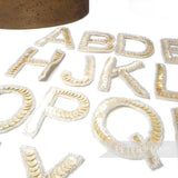 Antique Ivory Sequin & Beaded Alphabet Motifs