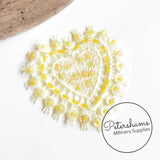 Yellow Sequin & Beaded Heart Motif